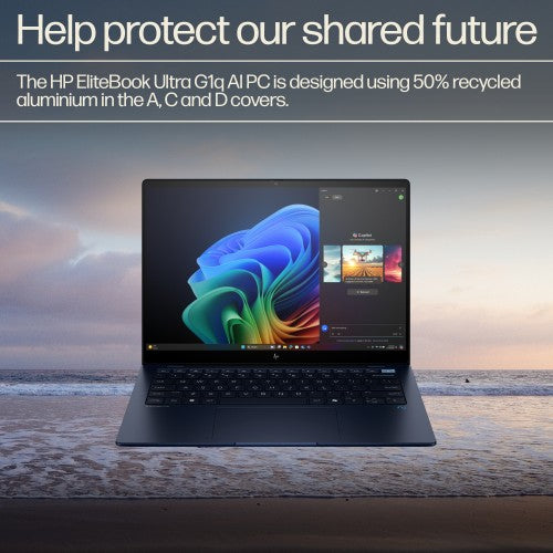 HP EliteBook Ultra G1q Copilot+ PC Snapdragon X1E-78-100 Laptop 35.6 cm (14") Touchscreen 2.2K 16 GB LPDDR5x-SDRAM SSD Wi-Fi 6E (802.11ax) Windows 11 Pro Blue