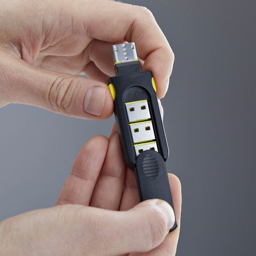StarTech.com USB-A Port Blocker Key with 4x Locking USB-A Dust Cover Plugs, Snap-In Reusable Port Protectors for Laptops & Computers
