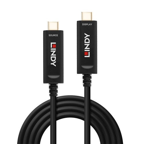 Lindy 30m Fibre Optic Hybrid USB Type C Cable, Audio / Video Only