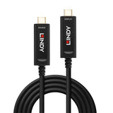 Lindy 30m Fibre Optic Hybrid USB Type C Cable, Audio / Video Only
