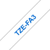 Brother TZE-FA3 DirectLabel Textile ribbon blue on white 12mm x 3m for Brother P-Touch TZ 3.5-18mm/6-12mm/6-18mm/6-24mm/6-36mm