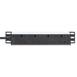 Intellinet 10" 1U PDU 4-way UK, With Indicator, Rackmount, Power Distribution Unit, UK 3-pin outlets, 3m power cord, output