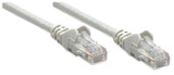 Intellinet Network Patch Cable, Cat5e, 1m, Grey, CCA, U/UTP, PVC, RJ45, Gold Plated Contacts, Snagless, Booted, Lifetime Warranty