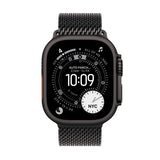Apple Watch Ultra 3 GPS + Cellular 49mm Black Titanium Case with Black Titanium Milanese Loop - Large