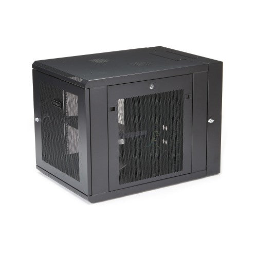 StarTech.com 4-Post 12U Wall Mount Network Cabinet with 1U Shelf, 19" Hinged Wall-Mounted Server Rack for Data / AV / Electronics / Computer Equipment, Flexible Vented Rack Enclosure