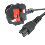 StarTech.com 6ft (2m) UK Laptop Power Cable, BS 1363 to C5 (Clover Leaf), 2.5A 250V, 18AWG, UK Laptop Replacement Cord, Printer Power Cable, Laptop Charger Cord, Laptop Power Brick Cord