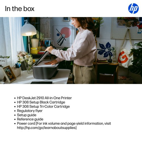 HP DeskJet 2910 Wireless All-in-One Color Printer