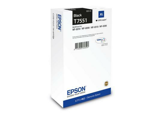 Epson C13T75514N/T7551 Ink cartridge black, 5K pages 100ml for Epson WF 6530/8090/8510  - Printers & Scanners - Epson