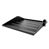StarTech.com 2U Server Rack Shelf, Center Mounted Universal Vented Rackmount Cantilever Tray for 19" Network Equipment Rack, Heavy Duty Steel, 200lb Capacity, 20" Deep, Black