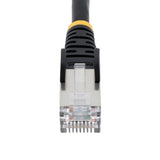 StarTech.com 50cm CAT6a Ethernet Cable - Black - Low Smoke Zero Halogen (LSZH) - 10GbE 500MHz 100W PoE++ Snagless RJ-45 w/Strain Reliefs S/FTP Network Patch Cord