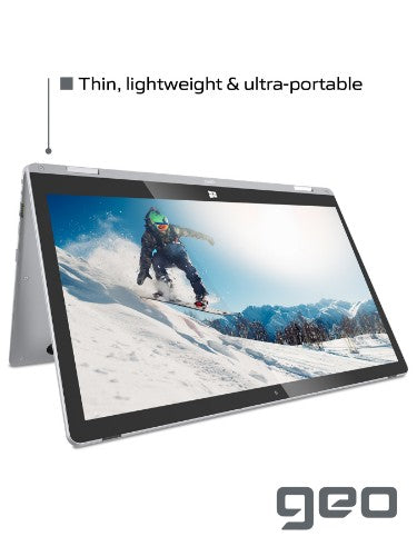 Geo Computers GeoFlex 230 2-in-1 Laptop with 13.3-inch Touchscreen Windows 10 Intel Pentium Quad-Core 4GB RAM 128GB SSD - Includes 1 Year Microsoft 365