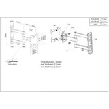 Manhattan Wall Mount for TV & Monitors (Full Motion), For screens 13" to 27", VESA compatibility: 75x75mm and 100x100mm - check the dimensions of the four mounting holes on back of screen to ensure it fits, Max 20kg, Black, Bracket