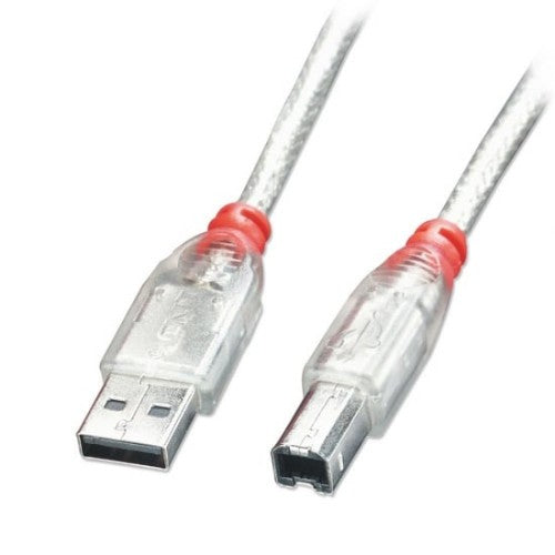 Lindy 0.5m USB 2.0 Cable - Type A To B, Transparent