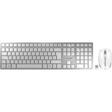 CHERRY DW 9100 SLIM keyboard Mouse included Universal RF Wireless + Bluetooth QWERTY UK English Silver