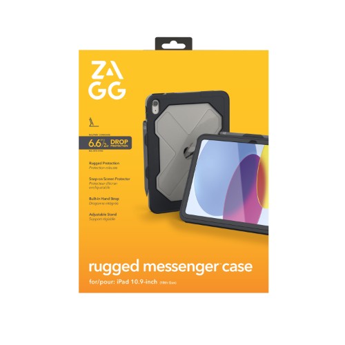 ZAGG Rugged Messenger Case Apple iPad 10.9" 10th Gen Charcoal