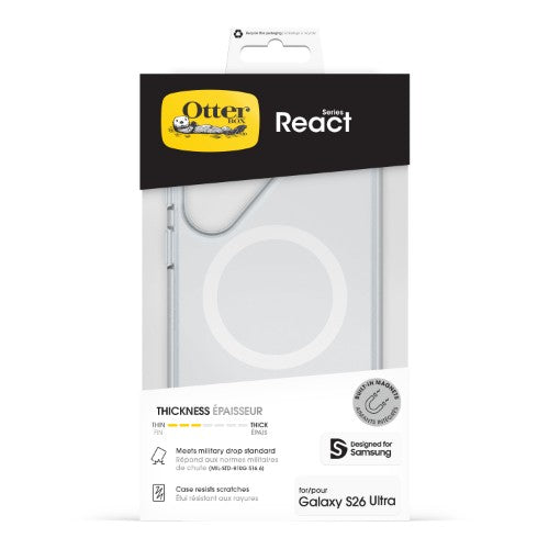 OtterBox React Magnets Series for Samsung Galaxy S26 Ultra, transparent