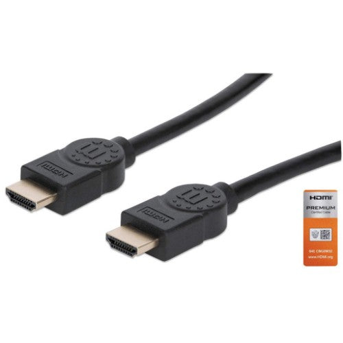Manhattan HDMI 4K@60Hz Cable with Ethernet, 5m, Certified, Suitable for ALL 4K & 1080p/HD uses - when upgrading now or have it ready for when you need it, Male to Male, Black, Ultra HD 4k x 2k, Lifetime Warranty, Premium High Speed, Equivalent to HDMM5MP