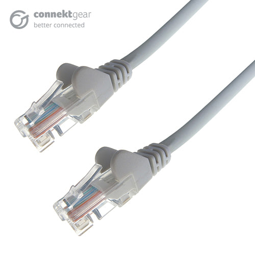 connektgear 25m RJ45 CAT5e UTP Stranded Flush Moulded Network Cable - 24AWG - Grey  - Computer Cables - connektgear