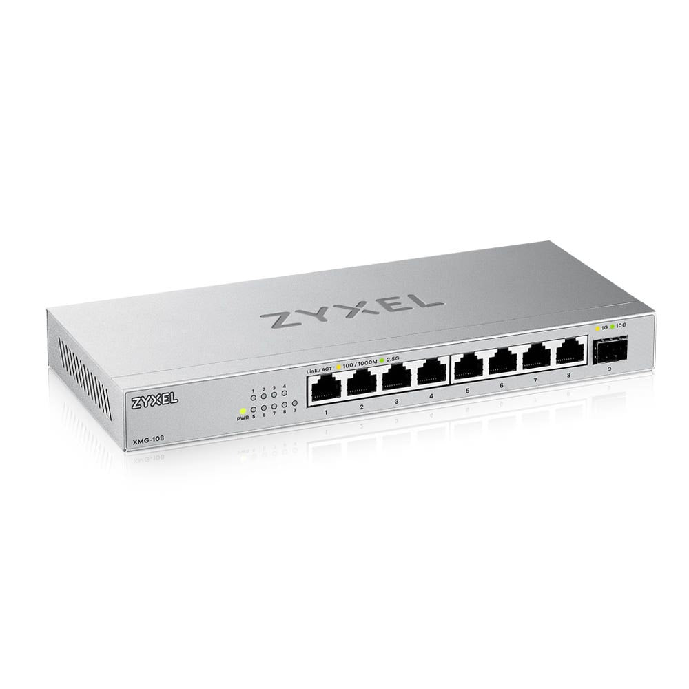 Zyxel XMG-108 Unmanaged 2.5G Ethernet (100/1000/2500) Silver  - Networking - Zyxel