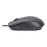Manhattan Comfort II USB Wired Mouse, Black, 1000dpi, USB-A, Optical, Ambidextrous, Portable/Compact, Three Button with Scroll Wheel, Three Year Warranty