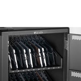 V7 30 Devices Schuko AC Charge Cart - Secure, Store and Charge Chromebooks, Notebooks and Tablets. Padded shelves with durable dividers, rubber casters, IEC 62368-1 Certified