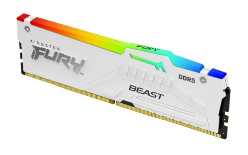 Kingston Technology FURY Beast 128GB 5600MT/s DDR5 CL40 DIMM (Kit of 4) White RGB XMP