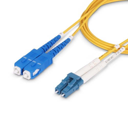 StarTech.com 8m (26ft) LC to SC (UPC) OS2 Single Mode Duplex Fiber Optic Cable, 9/125µm, 100G, Bend Insensitive, Low Insertion Loss - LSZH Fiber Jumper Cord