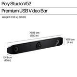 HP Poly Studio V52 USB Video Bar No Power Cord TAA