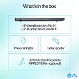 HP OmniBook Ultra Flip 14-fh0006na Copilot+ PC Intel Core Ultra 7 256V Hybrid (2-in-1) 35.6 cm (14") Touchscreen 3K 16 GB LPDDR5x-SDRAM 1 TB SSD Wi-Fi 7 (802.11be) Windows 11 Home Black, Grey