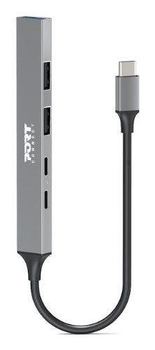 Port Designs 900163 interface hub USB Type-C 5000 Mbit/s Silver