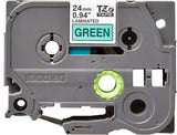 Brother TZE-751 DirectLabel black on green Laminat 24mm x 8m for Brother P-Touch TZ 3.5-24mm/HSE/36mm/6-24mm/6-36mm