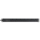 Intellinet 19" 1U PDU 7-way UK, Surge Protection, Rackmount, Power Distribution Unit, UK 3-pin outlets, 3m power cord, output