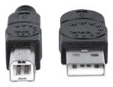 Manhattan USB-A to USB-B Cable, 5m, Male to Male, 480 Mbps (USB 2.0), Hi-Speed USB, Black, Lifetime Warranty, Equivalent to USB2HAB5M.