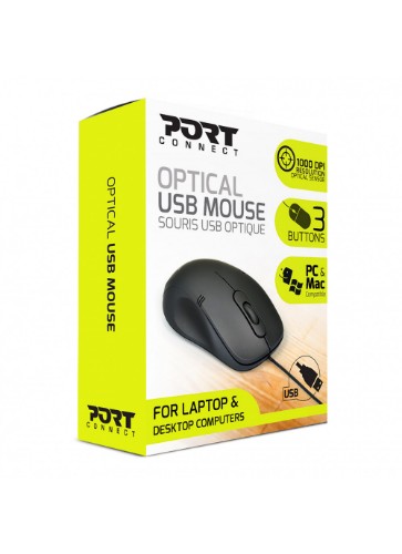 Port Designs Pro Lite mouse Office Ambidextrous USB Type-A Optical 1000 DPI