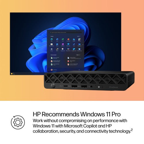 HP ProDesk 4 Mini G1i Intel Core Ultra 7 265T 16 GB DDR5-SDRAM 1 TB SSD Windows 11 Pro Mini PC AI PC Black