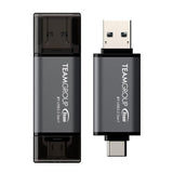 Team Group X1 USB 3.2 Gen1 USB flash drive 64 GB USB Type-A / USB Type-C 3.2 Gen 1 (3.1 Gen 1) Black, Grey