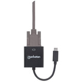 Manhattan USB-C to VGA Converter Cable, 1080p@60Hz, Black, 8cm, Male to Female, Lifetime Warranty, Equivalent to CDP2HD