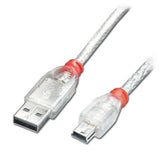 Lindy 2m USB 2.0 Cable - Type A to Mini-B, Transparent