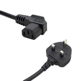 connektgear 2m UK Mains Power Cable - UK Plug to Right Angled C13 Socket