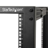 StarTech.com 4-Post 25U Mobile Open Frame Server Rack, Four Post 19in Network Rack with Wheels, Rolling Rack with Adjustable Depth for Computer/AV/Data/IT Equipment - Casters, Leveling Feet or Floor Mounting