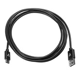 V7 Black USB Cable USB 2.0 A Male to USB-C Male 2m 6.6ft