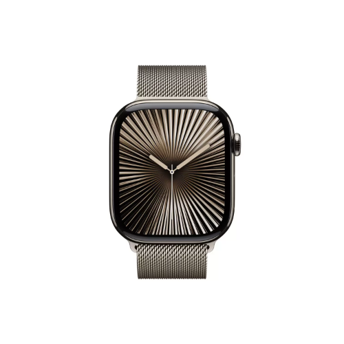 Apple Watch Series 10 GPS + Cellular 46mm Natural Titanium Case with Natural Milanese Loop - S/M