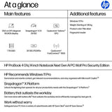 HP ProBook 4 G1q Next Gen AI PC Wolf Pro Security Edition Copilot+ PC Snapdragon X1-26-100 Laptop 35.6 cm (14") WUXGA 32 GB LPDDR5x-SDRAM 1 TB SSD Wi-Fi 7 (802.11be) Windows 11 Pro Silver
