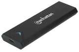 Manhattan M.2 NVMe SSD Enclosure, USB-C Female Connection, 10 Gbps (USB 3.2 Gen2 aka USB 3.1), UASP-compliant, SuperSpeed+ USB, Aluminum, Black, Three Year Warranty