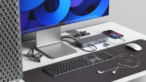 HYPER HD-GD1000-EU laptop dock/port replicator Docking USB 3.2 Gen 1 (3.1 Gen 1) Type-C Silver