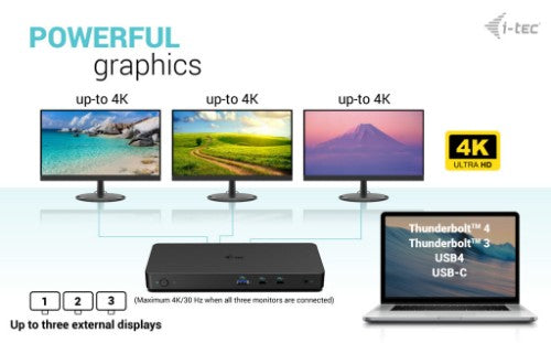 i-tec USB-C Triple Display Docking Station Gen 2 Pro + Power Delivery 100W