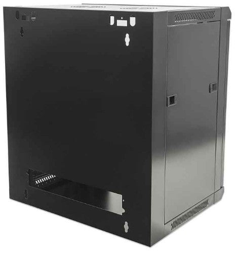 Intellinet 19" Network Cabinet - Wall Mount (Standard), 6U, 450mm Deep, Black, Flatpack, Max 60kg, Suitable also for use on desk or floor, Usable Depth 270mm to 350mm, Metal & Glass Door, Back Panel, Removeable Sides,Parts for wall installation not includ