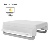 Fellowes Computer Monitor Stand with 3 Height Adjustments - Breyta Monitor Riser with Cable Management - Ergonomic Adjustable Monitor Stand for Computers - Max Weight 15KG - White