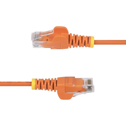 StarTech.com 50cm Orange Slim CAT6 Ethernet Cable, Snagless, 100W PoE, UTP, LSZH, 28AWG Pure Bare Copper Wire, Slim RJ45 Network Patch Cord w/Strain Reliefs, Fluke Tested