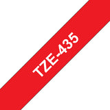 Brother TZE-435 DirectLabel white on red Laminat 12mm x 8m for Brother P-Touch TZ 3.5-18mm/6-12mm/6-18mm/6-24mm/6-36mm
